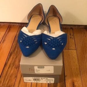 Franco Sarto Blue Suede Flats